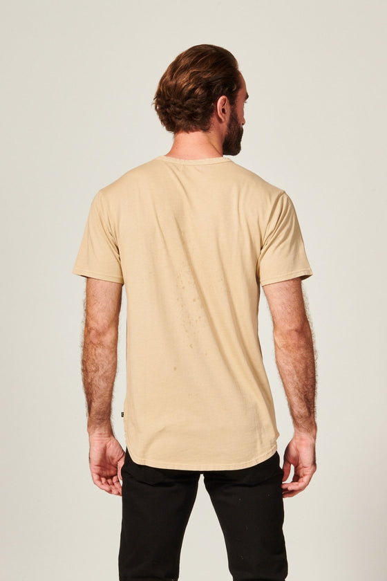 DIME CURVED HEM TEE | SAND - Rustic Dime