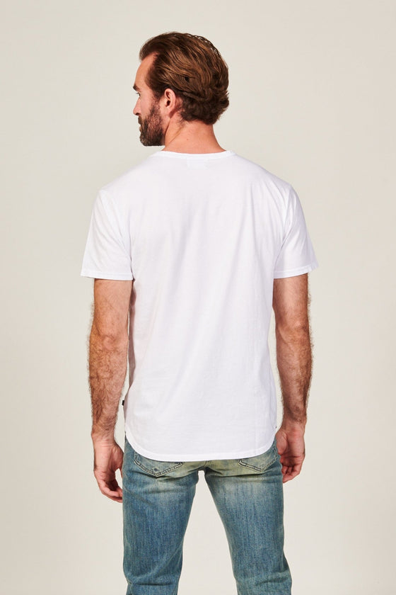 DIME CURVED HEM TEE | WHITE - Rustic Dime