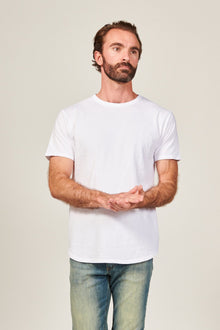  DIME CURVED HEM TEE | WHITE - Rustic Dime