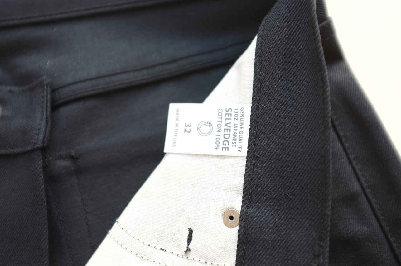 Men's Slim Straight Selvedge Denim in Japanese Jet Black | Made in USA ...