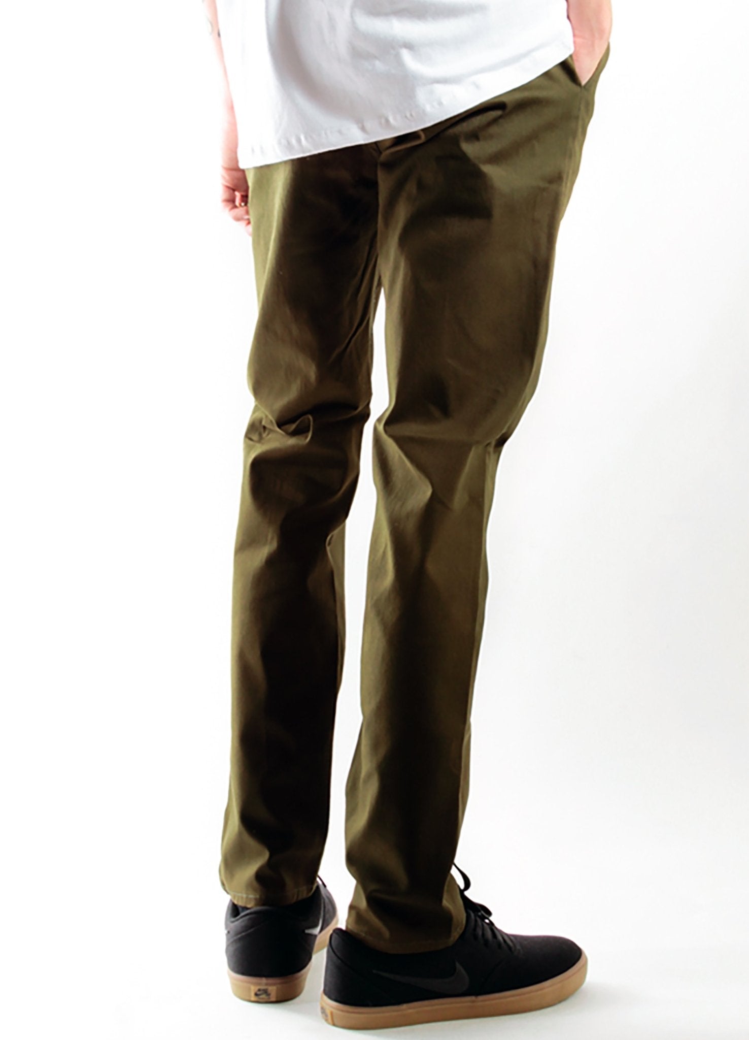 Men's Slim Fit Stretch Chino Pants in OLIVE Made in USA Rustic Dime